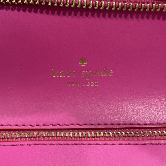 KATE SPADE Large Tote Pink Horizon Saffiano Leather Serrated Edge Pre-Loved - Picture 8 of 15